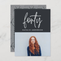 Modern 40th birthday simple stylish elegant script
