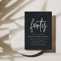 Modern 40th birthday simple stylish elegant script