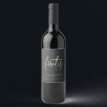 Modern 40th birthday simple stylish elegant script wine label<br><div class="desc">Modern 40th birthday simple stylish elegant gold script & geometric 40th birthday bottle label. Modern,  black and gold. Part of a collection.</div>