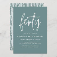 Modern 40th birthday simple stylish script photo