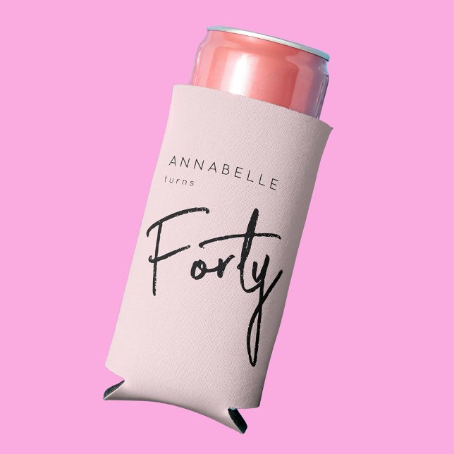Modern 40th Forty Fortieth birthday Seltzer Can Cooler (Creator Uploaded)
