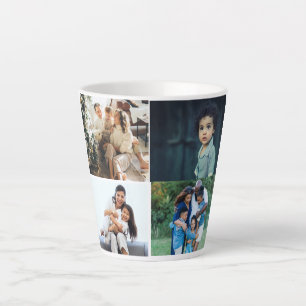 Modern 4 collage Custom Photos Latte Mug