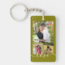Modern 4 Photo Collage Love Script Keepsake