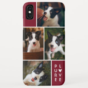 Modern 4 Photo Collage   Pure Love   Cranberry iPhone XS Max Case