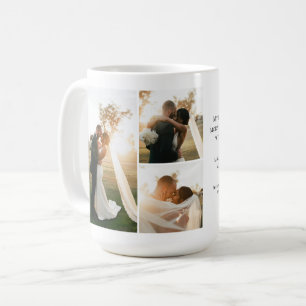 Modern 4 Photo Collage Wedding Couple Anniversary Coffee Mug