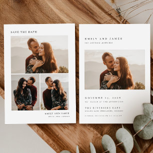 Modern 4 Photo Collage Wedding Save The Date