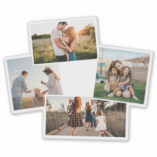 Modern 4 Photo Custom Picture Collage (Front)