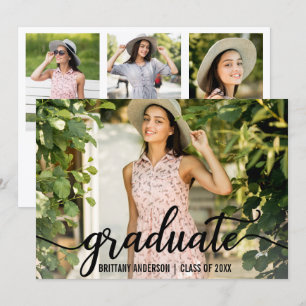 Modern 4 Photo Graduation Party Invitation W