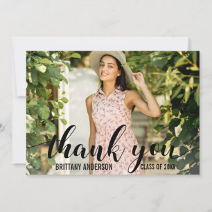 Modern 4 Photo Graduation Thank You Card W