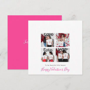 Modern 4 photo LGBT Lesbian Love Wife Valentine Holiday Card