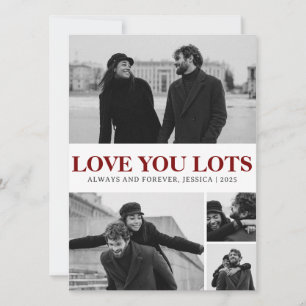 Modern 4 Photo Storyboard Anniversary Greeting Holiday Card