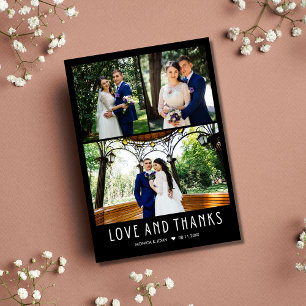 Modern 4 Photo Wedding Thank You Card