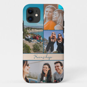 Modern 4 Photos friends Collage iPhone Case