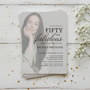 Modern 50 and Fabulous 50th Birthday Party Invitation