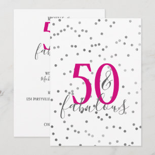 Modern 50 and Fabulous Birthday Party Invitations