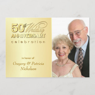 Modern 50th Anniversary Party - Photo Invitations