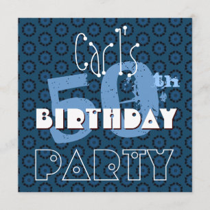 Modern 50th Birthday Blue Circles Template W360
