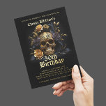 Modern 50TH BIRTHDAY GOLD SKULL ROSE<br><div class="desc">Celebrate in style with our striking "50th Birthday Black Gold Sugar Skull" Halloween party foil invitation. Featuring a captivating design with elegant black and gold roses intertwined with a bold sugar skull, this invitation sets the perfect tone for your milestone celebration. Whether it's a spooky soirée or a glamourous gathering,...</div>