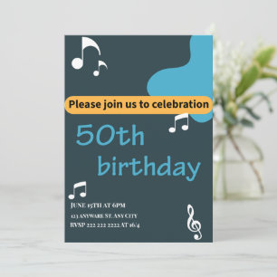 Modern 50th Birthday Invitation
