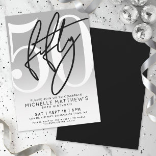 Modern 50th Birthday Party Invitation