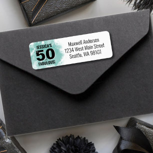 Modern 50th Birthday Return Address Label