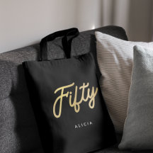 Modern 50th Birthday Simple Fifty Fabulous Gold