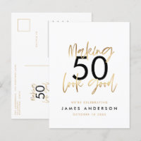Modern 50th birthday simple stylish elegant script