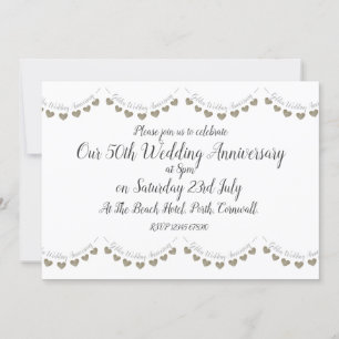 Modern 50th Golden Wedding Anniversary Invitation