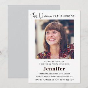 Modern 59th birthday invitations for her Photo