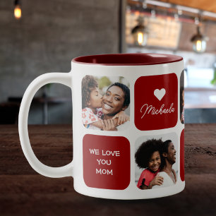Modern 5-Photo 5-Message Mum Gift Two-Tone Coffee Mug
