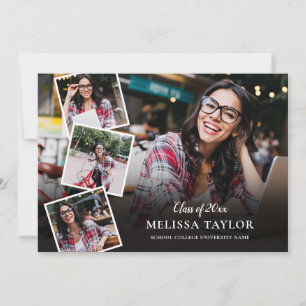 Modern 5 Photo Collage Graduation Announcement
