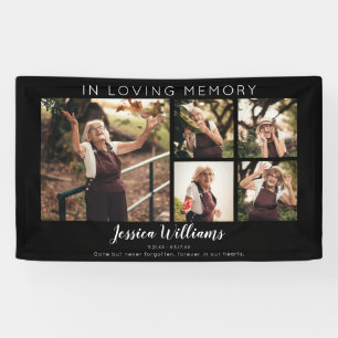 Modern 5 Photo Collage Memorial Banner