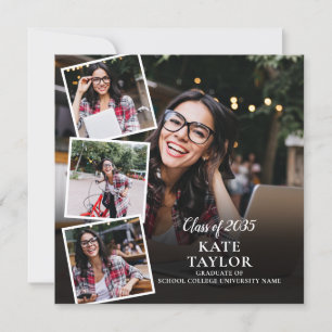 Modern 5 Photo Graduation Announcement