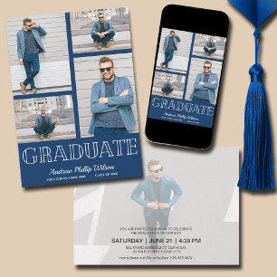 Modern 5 Photo Graduation Party Invitation