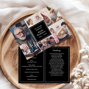 Modern 5-Photo In Loving Memory Funeral/Memorial Program
