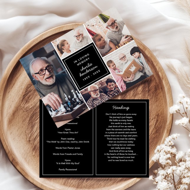 Modern 5-Photo In Loving Memory Funeral/Memorial Program (Creator Uploaded)