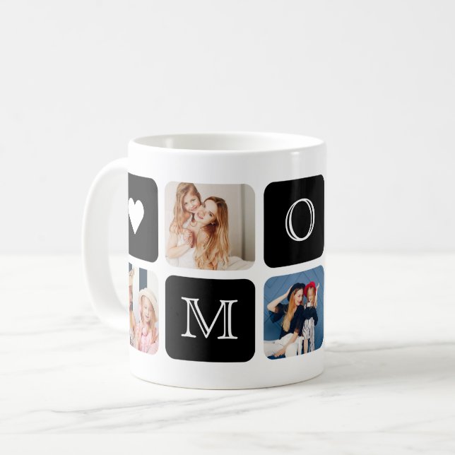 Modern 5-Photo "Mum" Mug (Front Left)