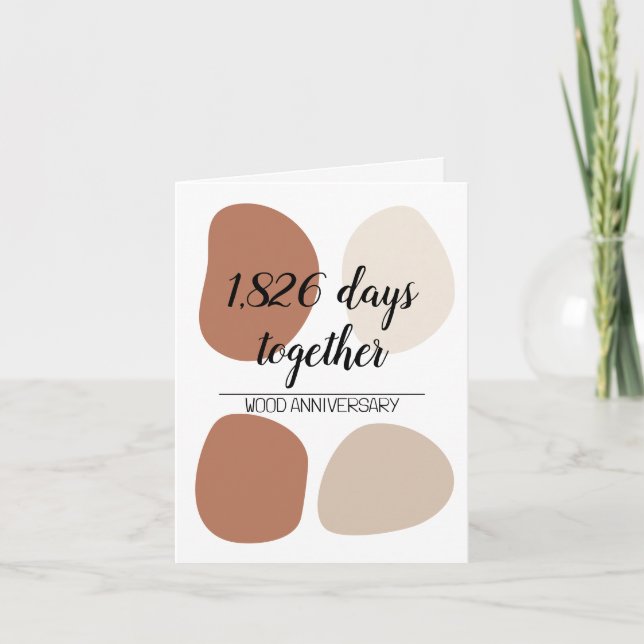 Modern 5th wedding anniversary fifth card (Front)