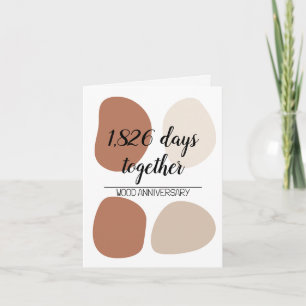 Modern 5th wedding anniversary fifth card