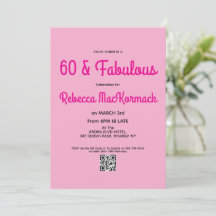 Modern 60 and Fabulous Pink 60th Birthday Party