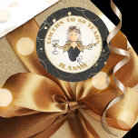 Modern 60th Birthday Fun Cheers to 60 Gold Black  Classic Round Sticker<br><div class="desc">Is someone special turning 60 that is very dear to you?  This bold and fun set of stickers is a great theme to toast her on this fantastic milestone. Customise with her name or even change the year ...  Cheers!</div>