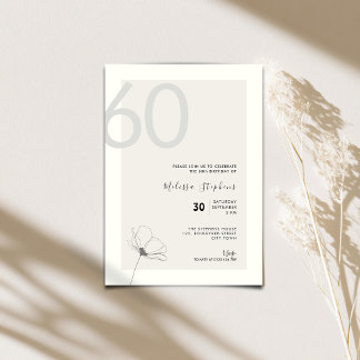 Modern 60th Birthday Invitation - Minimal Style
