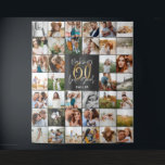 Modern 60th birthday multi photo script gift fleec tapestry<br><div class="desc">Modern minimal multi photo script 60th birthday fleece blanket gift. Ideal gift available for mums,  dads,  grand,  grandad of any family member. Stunning elegant script text. Black,  white and gold design.</div>
