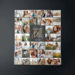 Modern 60th birthday multi photo script gift  tapestry<br><div class="desc">Modern minimal multi photo script 60th birthday fleece blanket gift. Ideal gift available for mums,  dads,  grand,  grandad of any family member. Stunning elegant script text. Black,  white and gold design.</div>