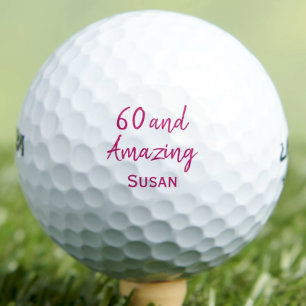  Modern 60th birthday party simple pink golf balls
