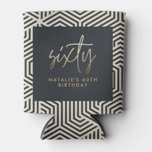 Modern 60th birthday simple stylish elegant script can cooler