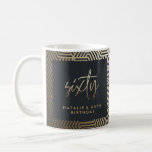 Modern 60th birthday simple stylish elegant script coffee mug<br><div class="desc">Modern 60th birthday simple stylish elegant gold script & geometric 60th birthday design. Part of a collection.</div>
