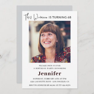 Modern 68th birthday invitations for her Photo