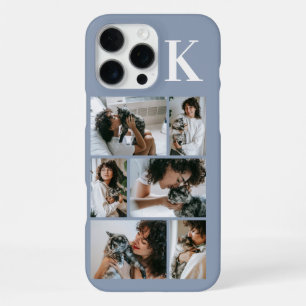 Modern 6 Pet Photo Dusty Blue iPhone 16 Pro Max Case