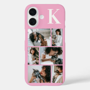 Modern 6 Pet Photo Pink iPhone 16 Case